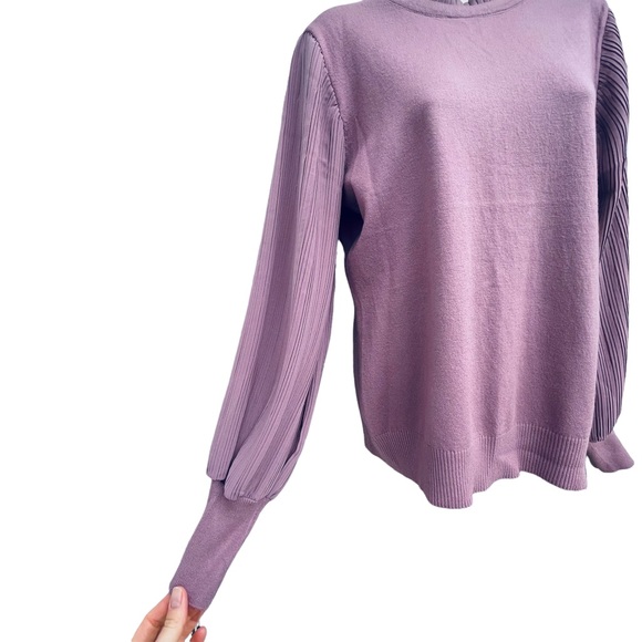 SIONI Anthropologie Sweater Mauve Pink Mock Neck Size Medium long sleeve - Picture 4 of 6